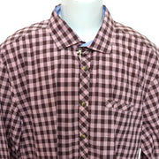 Men's Checkered Long Sleeve Slim Fit Formal Shirt, Pink