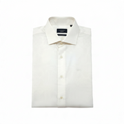 Men's Cotton Long Sleeve Tailored Fit Formal Shirt, Off-White