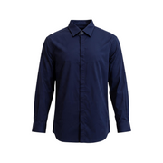 Men's Solid Long Sleeve Stretch Tailored Fit Formal Shirt, Navy
