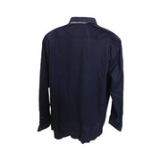 Men's Solid Long Sleeve Stretch Tailored Fit Formal Shirt, Navy