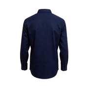 Men's Solid Long Sleeve Stretch Tailored Fit Formal Shirt, Navy