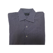 Men's Striped Long Sleeve Regular Fit Formal Shirt, Navy