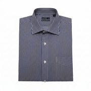 Men's Striped Long Sleeve Regular Fit Formal Shirt, Navy
