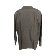 Men's Solid Long Sleeve Logo Print Slim Fit Formal Shirt, Brown