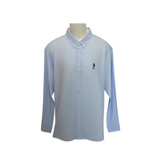 Men's Solid Long Sleeve Logo Print Slim Fit Formal Shirt, Brown