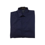 Men's Solid Long Sleeve Stretch Tailored Fit Formal Shirt, Navy