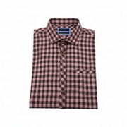 Men's Checkered Long Sleeve Slim Fit Formal Shirt, Pink