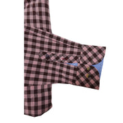 Men's Checkered Long Sleeve Slim Fit Formal Shirt, Pink