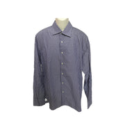 Men's Striped Long Sleeve Regular Fit Formal Shirt, Navy