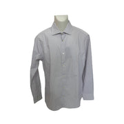 Men's Striped Long Sleeve Shirt – Timeless & Elegant, Off-White