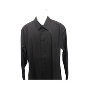 Men's Patterened Long Sleeve Slim Fit Formal Shirt, Black