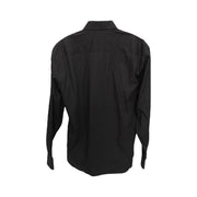 Men's Patterened Long Sleeve Slim Fit Formal Shirt, Black