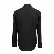 Men's Patterened Long Sleeve Slim Fit Formal Shirt, Black