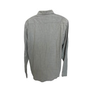 Men's Solid Double Pockets Long Sleeve Slim Fit Casual Shirt, Grey