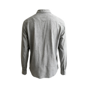 Men's Solid Double Pockets Long Sleeve Slim Fit Casual Shirt, Grey