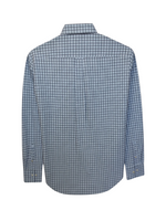Men's Checkered Long Sleeve Shirt – Timeless Formal Look, Aqua