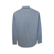 Men's Checkered Long Sleeve Shirt – Timeless Formal Look, Aqua