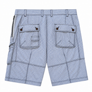 Men's Checkered Cargo-Style Shorts, Blue