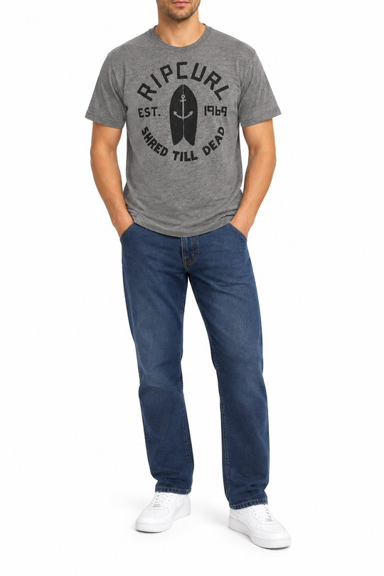 Men's Graphic Print Brand Name Crew Neck T-Shirt