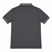 Men's Patterned Ribbed Polo Neck T-Shirt, Grey