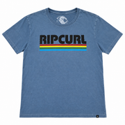 Men's Graphic Print Brand Name Scoop Neck T-Shirt, Blue Gray
