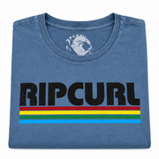 Men's Graphic Print Brand Name Scoop Neck T-Shirt, Blue Gray