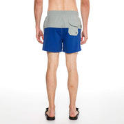 Men's Slip-On Swim-shorts with Adjustable Drawstrings & Internal Lining, Blue