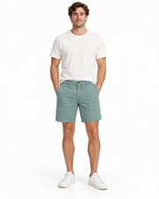 Men's Solid Chino Style Shorts, Aqua