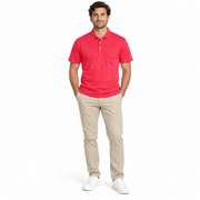 Men's Solid Polo T-Shirt – Sleek Slim Fit with Pocket Detail