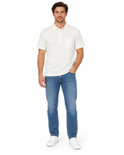 Men's Solid Polo T-Shirt – Sleek Slim Fit with Pocket Detail