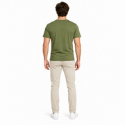 Men's Solid Crew Neck Slim Fit T-Shirt, Olive Green
