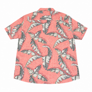Men's Rolled Short Sleeve Graphic Relaxed Fit Casual Shirt, Light Red