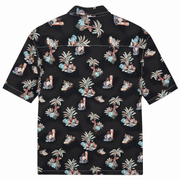 Men's Short Sleeve Print Relaxed Fit Casual Shirt, Black