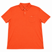 Men's Solid Short Sleeve Brand Logo Polo T- Shirt, Orange