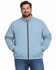 Men's Long Sleeve Zippered Wind Breaker Jacket, Baby Blue
