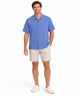 Men's Silk Shirt – Luxurious & Lightweight, French Blue