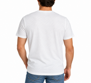 Men's T-Shirt – Minimal Logo V-Neck Design, White