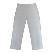 Banana Republic men's off-white high-rise linen trousers with a tailored straight fit and crease detail.