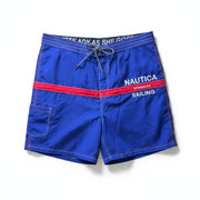 Men's Sailing Swim Shorts – Bold Navy with Spinnaker Print, Navy