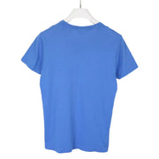 Back view of GANT blue V-neck T-Shirt showing solid color and short sleeves