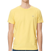 Front view of Gant yellow T-Shirt for men – minimalist embroidered logo on chest