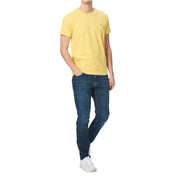 Gant yellow T-Shirt for men – model wearing full outfit with jeans and sneakers