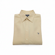 Men's Classic Long Sleeve Solid Slim Fit Formal Shirt, Light Yellow