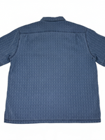 Men's Silk Short Sleeve Patterned Relaxed Fit Casual Shirt, Blue