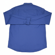 Men's Cotton Solid Long Sleeve Regular Fit Casual Shirt, Blue