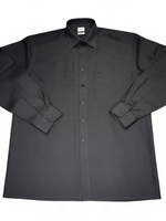 Men's Classic Solid Long Sleeve Comfort Fit Formal Shirt, Black