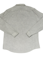 Men's Solid Double Pockets Long Sleeve Slim Fit Casual Shirt, Grey