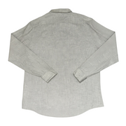 Men's Solid Double Pockets Long Sleeve Slim Fit Casual Shirt, Grey