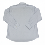 Men's Cotton Striped Long Sleeve Tailored Fit Formal Shirt, Grey