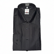 Men's Classic Solid Long Sleeve Comfort Fit Formal Shirt, Black